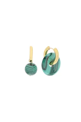 Timeless pearly malachite earrings