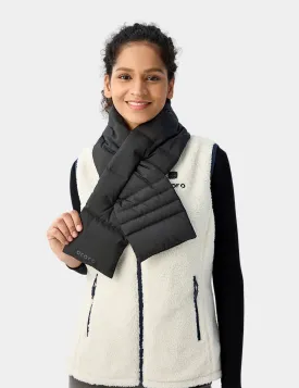 Unisex Heated Puffer Down Scarf - Black / Light Grey