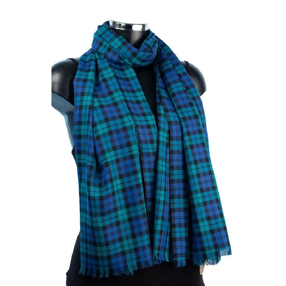 York Scarves - Cotton Tartan Pashmina black watch